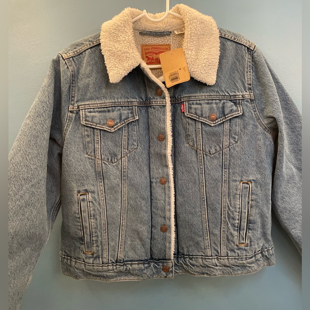 Levi's Blue Denim and White Fleece Jacket